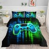 Boersma Green Gamepad Comforter Set 3D Gamepad Printed Bedding Set with 1 Comforter and 2 Pillowcases for Boys and Girls Bedroom All Season - 2 of 4