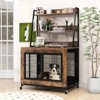 Tangkula Dog Crate Furniture w/ Storage Shelves Industrial Dog Kennel w/ Flip-up Top - 4 of 4