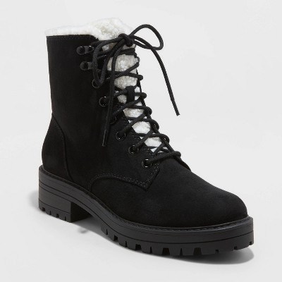 black lace up hiking boots