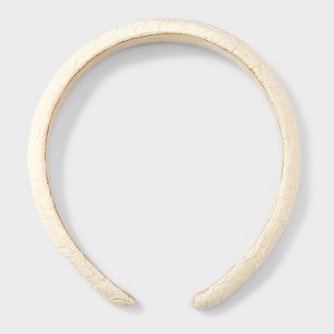 Lace Flower Puff Headband - A New Day™ Cream: Floral Pattern, Recycled Polyester, Hair Styling - 1 of 3