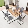 NicBex Dining Room Table Set for 6 Morden Dining Table Set with Walnut MDF Tabletop, Metal Legs and 6 PU Chairs for Home Office - 3 of 4