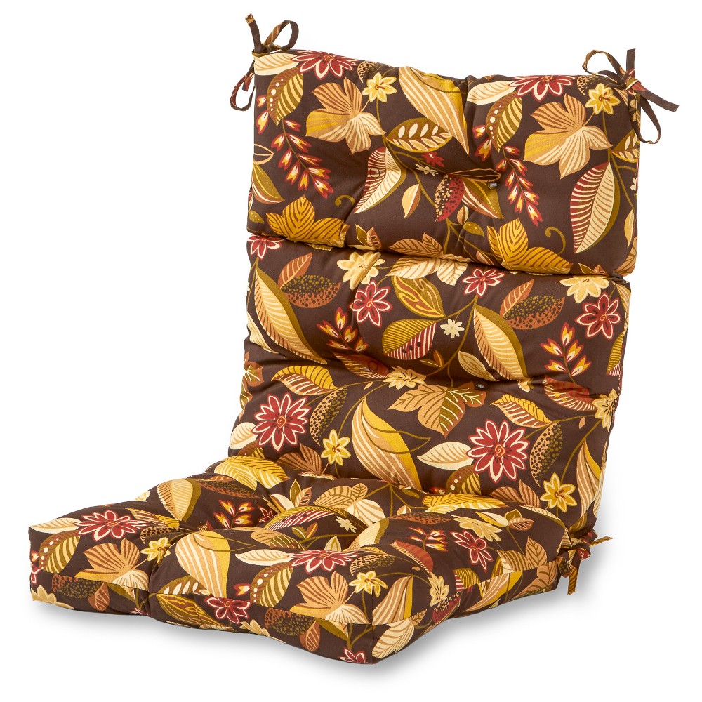 Photos - Pillow Kensington Garden 24"x22" Floral Outdoor High Back Chair Cushion Timberlan