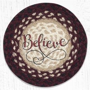 Earth Rugs Believe Printed Round Trivet 10"x10" Heat-Resistant Kitchen Accessory - 1 of 3