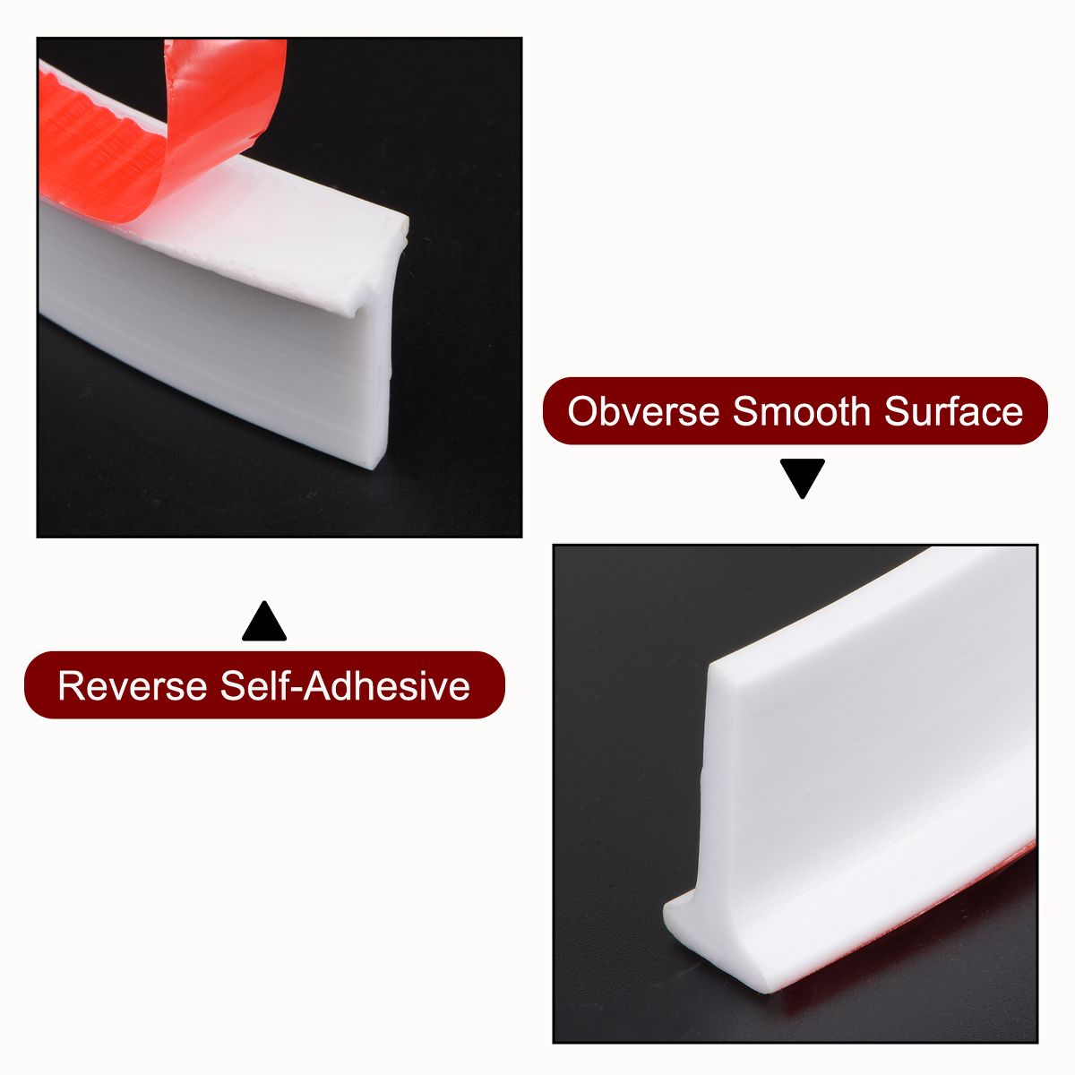 Unique Bargains Collapsible Adhesive Silicone Dry and Wet Separation Stopper Shower Barrier Strip - thumbnail 3