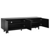 TiramisuBest Cream TV Stand with Arched Doors and Drawers for TVs up to 75 Inch Minimalist Media Console Rebound Device Iron Round Legs - 3 of 4