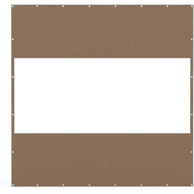 DOMETOUR Heavy Duty Outdoor Clear PVC Curtain, 18oz Waterproof, Weather & Tearproof for Patios, Gazebos, Pergolas, Privacy Screen (8'x8', Brown)