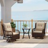 Costway 3 PCS Patio Furniture Set with 2-Tier Side Table and Cushions for Porch Brown/Black - 4 of 4