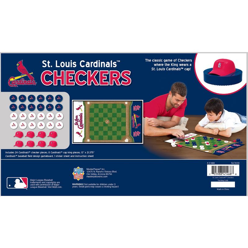 MasterPieces Officially licensed MLB St. Louis Cardinals Checkers Board Game for Families and Kids ages 6 and Up, 4 of 7