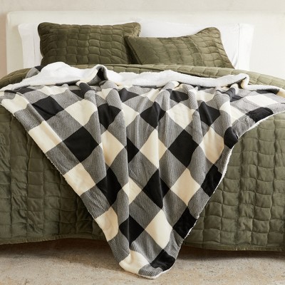 Plush Throw Blanket with Faux Shearling Reverse - Great Bay Home