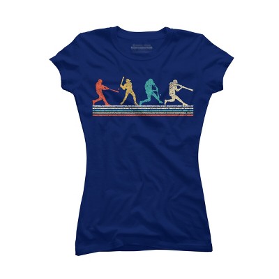 Junior's Design By Humans Vintage Distressed Baseball Swing By LuckyCharm99 T-Shirt