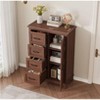 Nasitip 4 Drawer Dresser for Bedroom, 45.7" Tall Vertical Dresser with Door Storage, Freestanding Closet Dresser Chest for Bedroom, Walunt - 2 of 4