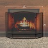 Panacea Durable 30 by 48 Inch 3 Panel Matte Powder Coated Steel Construction Fireplace Screen with Arched Design and Double Bar, Black - 3 of 4