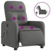 vidaXL Dark Gray Fabric Electric Massage Recliner Chair - Motorized Reclining Armchair With Vibration Massage, Comfortable Seating, And Sturdy Frame - 2 of 4