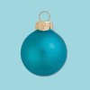 Northlight Petite Matte Finish Glass Christmas Ball Ornaments - 1.25" (30mm) - Teal - 40ct - 3 of 4