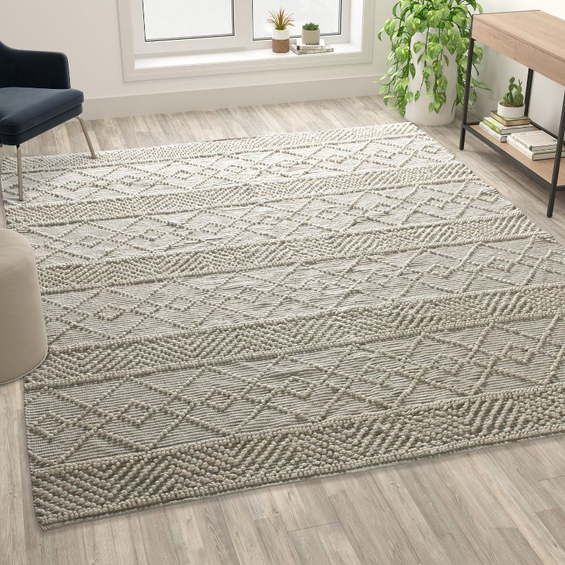 Flash Furniture Geometric Design Handwoven Area Rug - Wool/Polyester/Cotton Blend, 3 of 8