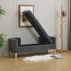 Bella Depot 65.35"W Corduroy Storage Bench with Armrests and Two bolster Pillows for Living Room, Entryway and Bedroom - 4 of 4