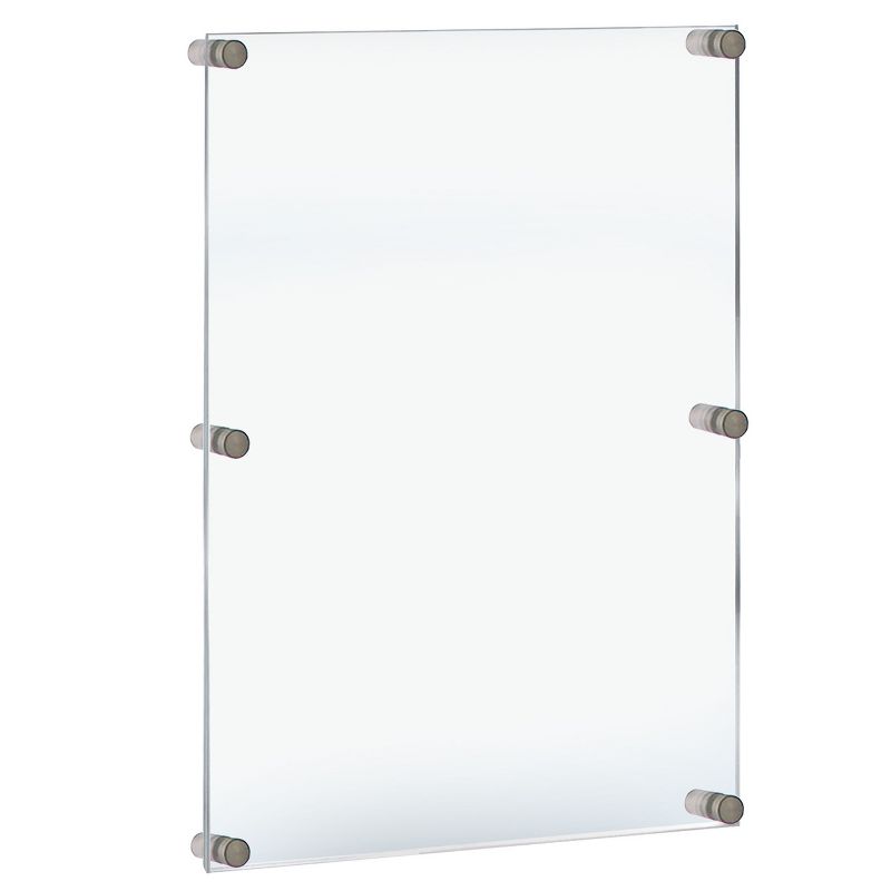 Azar Displays Floating Acrylic Wall Frame with Silver Stand Off Caps: 30" x 40" Graphic Size, Overall Frame Size: 34" x 44", 1-Pack, 3 of 11
