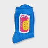 Adult Poppi Smiley Graphic Crew Socks - Blue - 2 of 4