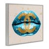 Stupell Industries Designer Fashion Logo Lustrous Blue Lipstick Lips Black Framed Giclee Art - 3 of 4