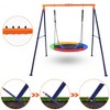 32" Saucer Swing with Stand for Kids Outdoor, 440lbs Saucer Swing Set with Heavy-Duty Metal A-Frame and Adjustable Ropes - 4 of 4