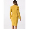 INSPIRE CHIC Women's Business Long Sleeve Notched Lapel Peplum Blazer Pencil Skirt Suit Set 2 Pcs - 3 of 4