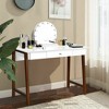 Costway Computer Desk Laptop PC Writing Table Makeup Vanity Table w/Drawer and Wood Legs - 3 of 4