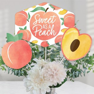 Big Dot of Happiness Sweet as a Peach - Fruit Themed Baby Shower or Birthday Party Centerpiece Sticks - Table Toppers - Set of 15 - 1 of 4
