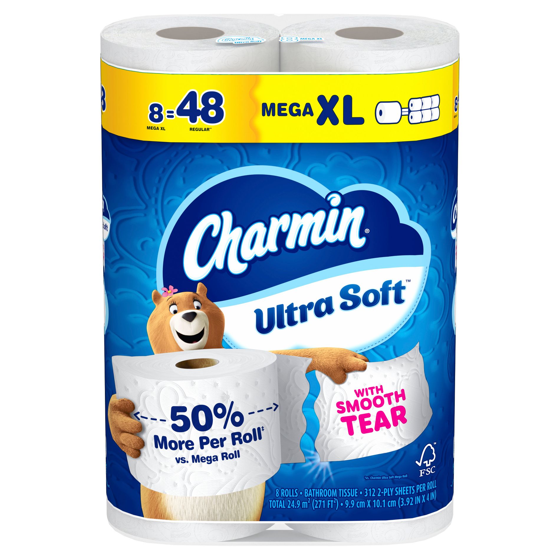 Charmin Ultra Soft Toilet Paper - 8 Mega XL Rolls