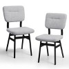 Subrtex Modern Comfy Linen Fabric Upholstered Dining Chair With Metal Frame - 2 of 4
