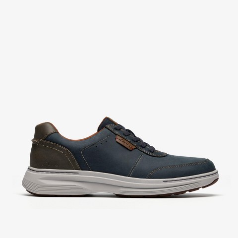 Clarks Mens Craftwell Lace Navy Leather Shoes 10.5 Medium