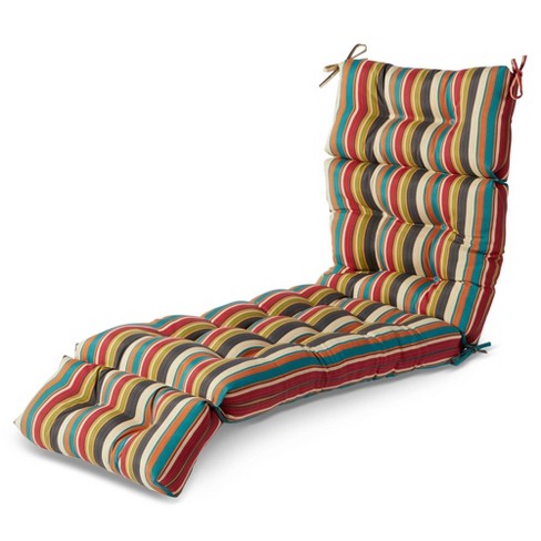 Kensington Garden 2pc 21x21 Striped Outdoor Seat and Back Cushion Set  Sunset