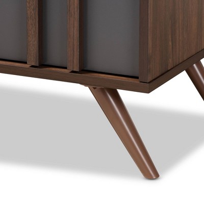 Retro Naoki 5-Drawer Chest in Two-Tone Gray and Walnut
