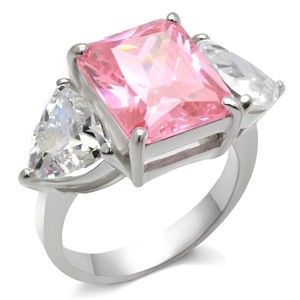 Slickblue 925 Sterling Silver Heart Ring - Rose & Clear CZ, Polished Finish, Women's Jewelry, Size 5-10 - 1 of 3