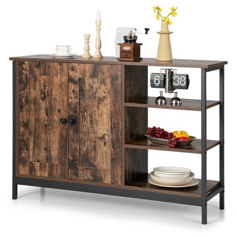 BreeBe Brown Slim Storage Cabinet with Shelves | Mathis Home