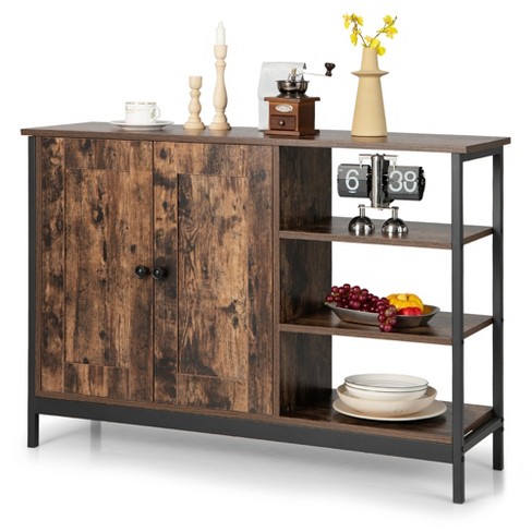 Kitchen Storage Cabinet Sideboard, Stackable Buffet w/Height