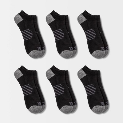 Men's Striped Arch No Show Socks 6pk - All In Motion™ Black 6-12 : Target