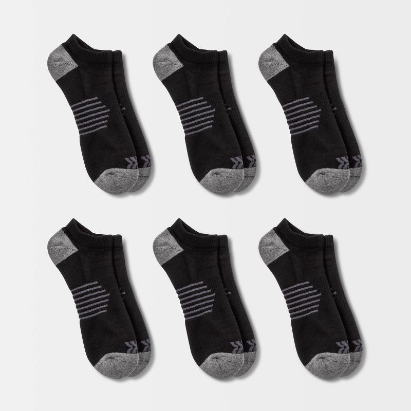 Men's Striped Arch No Show Socks 6pk - All in Motion™, 1 of 5