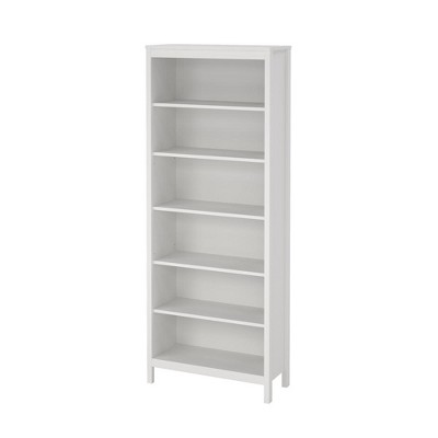 Tvilum, Madrid Adjustable 6 Shelf Bookcase, Open Storage Home Office Bookshelf, White