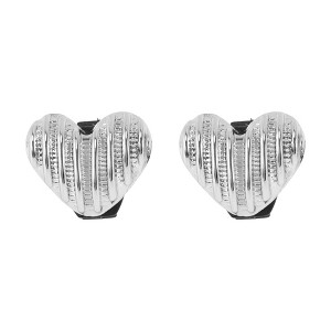 Unique Bargains Striped Heart Shoelace Charms Silver Tone 1 Pair - 1 of 4