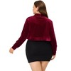 Agnes Orinda Women's Plus Size Crop Velvet Bolero Elegant Shrugs - 4 of 4