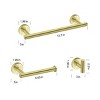 ChicFurnit Bathroom Towel Holder 3 Piece Set Towel Bar Toilet Paper Holder Robe Hooks for Stylish Storage, Gold, 13.78"*5.9"*2.75" - 3 of 4
