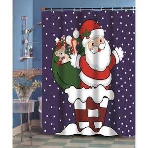 Carnation Home Fashions "Up on the Rooftop" Fabric Shower Curtain - Multi 70x72" - 1 of 3