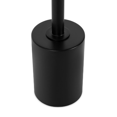 Xyler Round Natural Brown Wood and Black Metal Drink Table