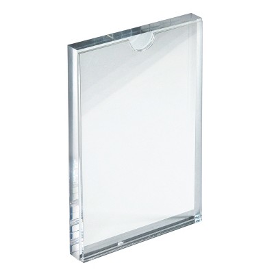 Clear Acrylic Block Sign Holder Frame 4" x 6", Set of 2