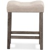 NicBex Dining Chairs Set of 2 Upholstered Chair Backless Saddle Seat Counter Stools, Fabric Accent for Kitchen, Bedroom - 2 of 4