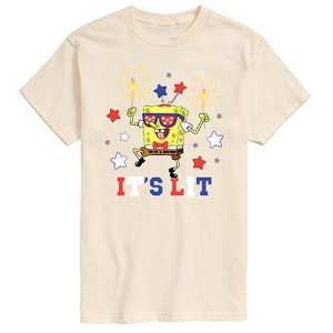 Men's - SpongeBob SquarePants - It's Lit American Spongebob Short Sleeve Graphic T-Shirt - 1 of 4