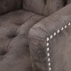 Upholstered Accent Harrison Tufted Club Chair Floral Pattern, Hardwood Frame Preston Fabric-CENGHU - 3 of 4
