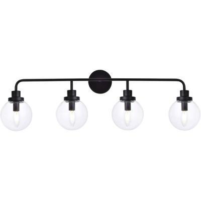 Elegant Lighting Hanson 4 lights bath sconce in black with clear shade