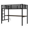 Sapphtopaz Metal Loft Bed with Power Outlet and LED Desk Loft Bed with Guardrails & Ladder for Teens Adults Bed Frame for Bedroom - 4 of 4