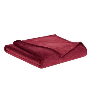 Twin XL Velvet Plush Bed Blanket Cabernet - Truly Soft